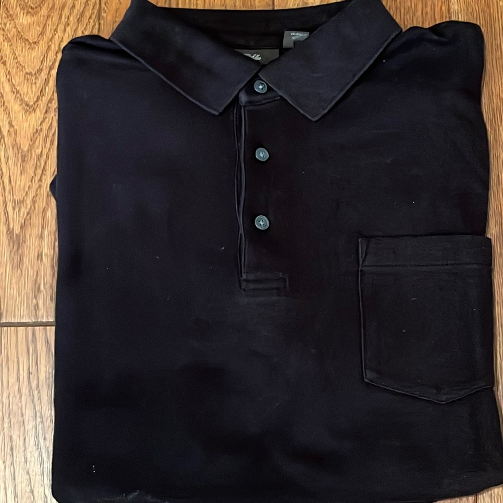 Tasso Elba black cotton polo XL